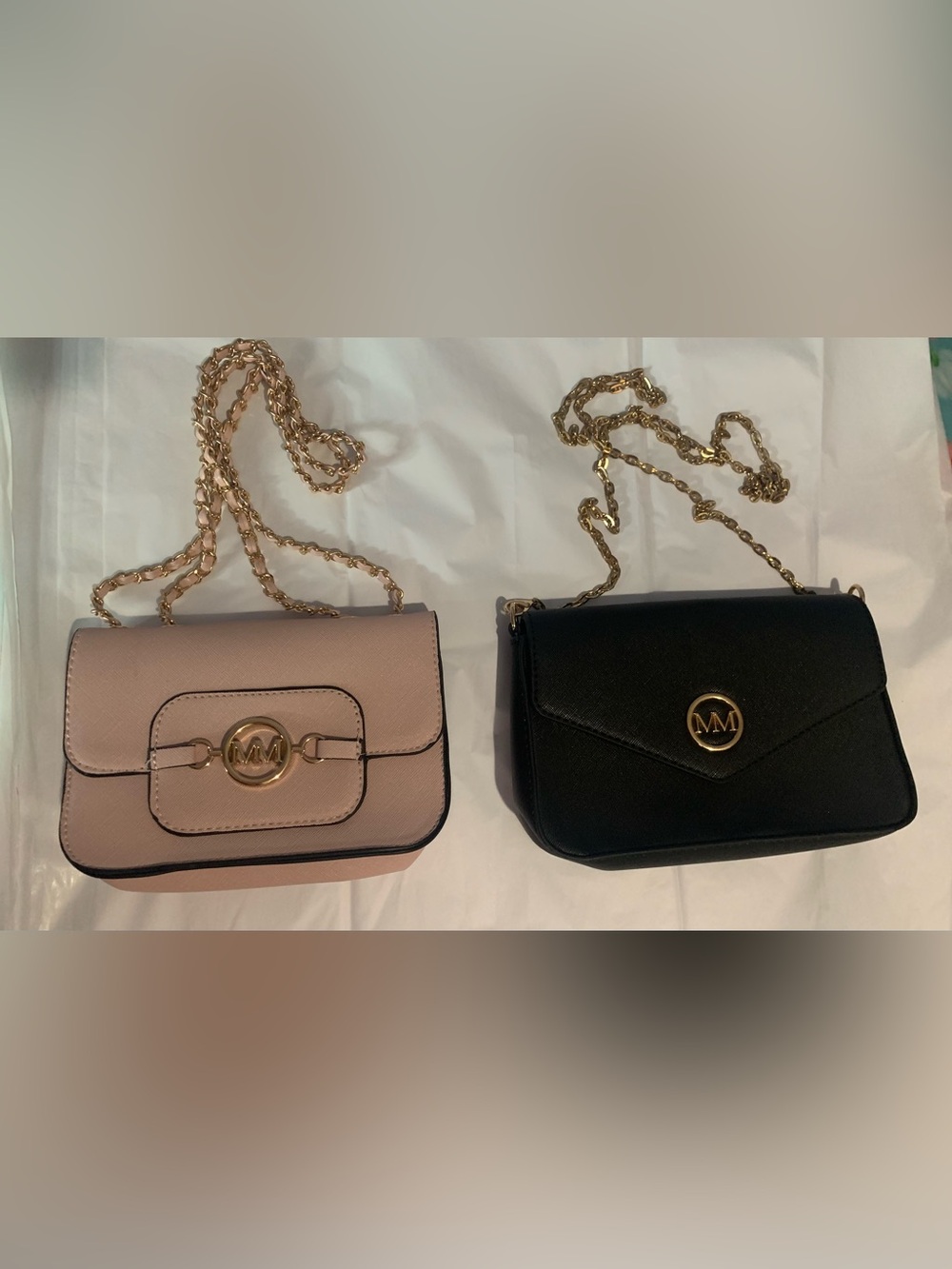 Two Marilyn Monroe Mini Crossbody Bags Black & Blush Pink